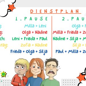 Dienstplan Streitschlichter Dienstplan Streitschlichter